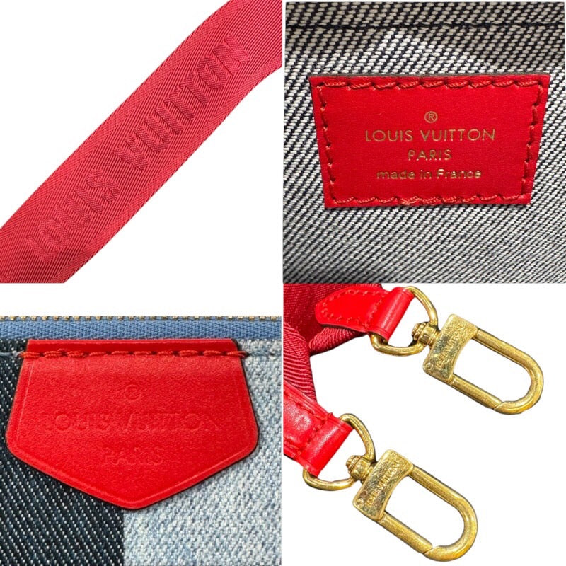 ルイ・ヴィトン LOUIS VUITTON ミュルティ・ポシェット・アクセソワ―ル M44990 ブルー　ゴールド金具 モノグラム・デニム レディース ショルダーバッグ