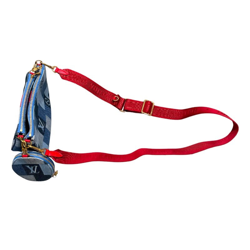 ルイ・ヴィトン LOUIS VUITTON ミュルティ・ポシェット・アクセソワ―ル M44990 ブルー　ゴールド金具 モノグラム・デニム レディース ショルダーバッグ