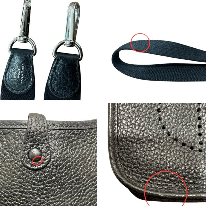 エルメス HERMES エヴリンTPM Y刻 ブラック　シルバー金具 トリヨンクレマンス レディース ショルダーバッグ