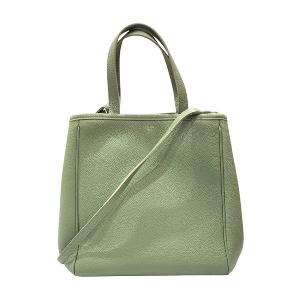 セリーヌ CELINE フォールドカバスモール グリーン レザー
