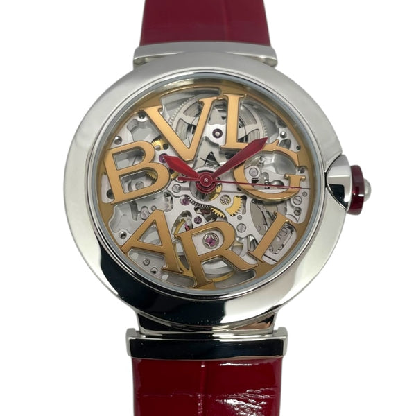 ブルガリ BVLGARI ルチェア スケルトン LU33S SS/革ベルト 自動巻き レディース 腕時計