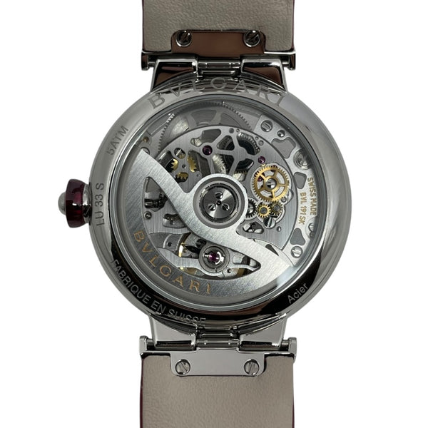 ブルガリ BVLGARI ルチェア スケルトン LU33S SS/革ベルト 自動巻き レディース 腕時計