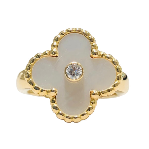 ヴァンクリーフ＆アーペル Van Cleef & Arpels ヴィンテージアルハンブラ リング MOP ＃47 K18イエローゴールド ジュエリー