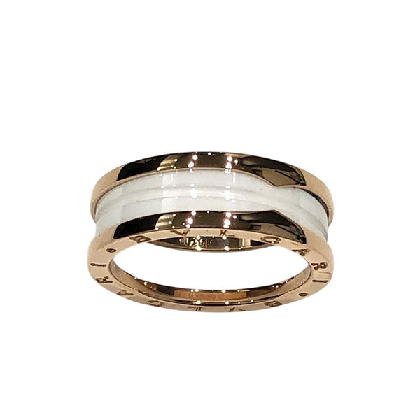 ブルガリ BVLGARI ビーゼロワンリング ２バンド ピンクゴールド K18ピンクゴールド 750PG/セラミック ジュエリー
