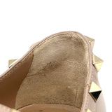 ヴァレンティノ VALENTINO ロックスタッズ フラットパンプス 40 ベージュ パテントレザー レディース パンプス