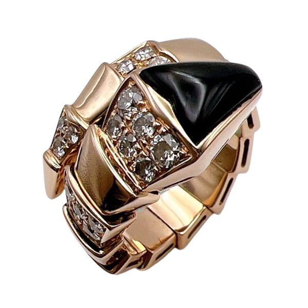 ブルガリ BVLGARI セルペンティリング 750PG/オニキス/ダイヤモンド ジュエリー