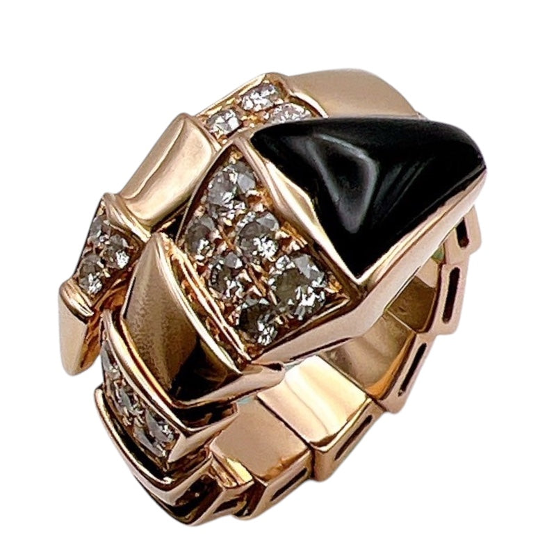 ブルガリ BVLGARI セルペンティリング 750PG/オニキス/ダイヤモンド ジュエリー