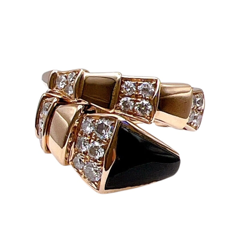 ブルガリ BVLGARI セルペンティリング 750PG/オニキス/ダイヤモンド ジュエリー