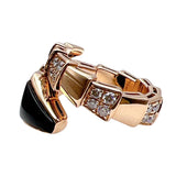 ブルガリ BVLGARI セルペンティリング 750PG/オニキス/ダイヤモンド ジュエリー