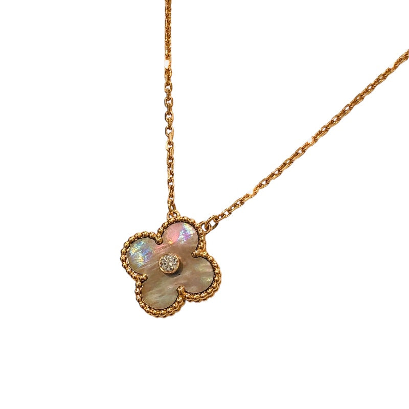 ヴァンクリーフ＆アーペル Van Cleef & Arpels ヴィンテージアルハンブラ ネックレス 2014ホリデー MOP ピンクゴールド K18ピンクゴールド ブラックパール ジュエリー
