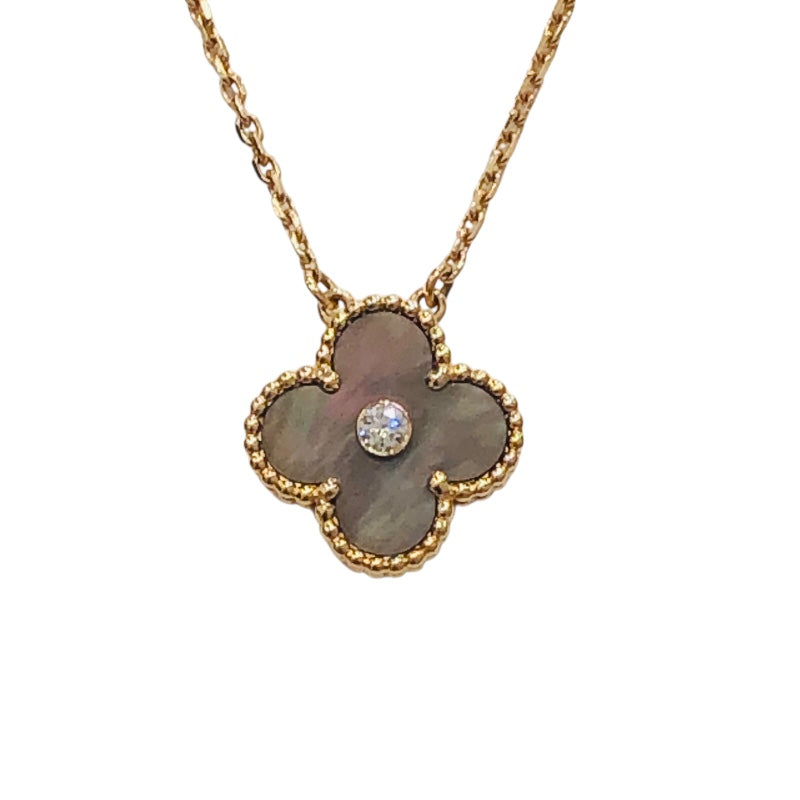 ヴァンクリーフ＆アーペル Van Cleef & Arpels ヴィンテージアルハンブラ ネックレス 2014ホリデー MOP ピンクゴールド K18ピンクゴールド ブラックパール ジュエリー
