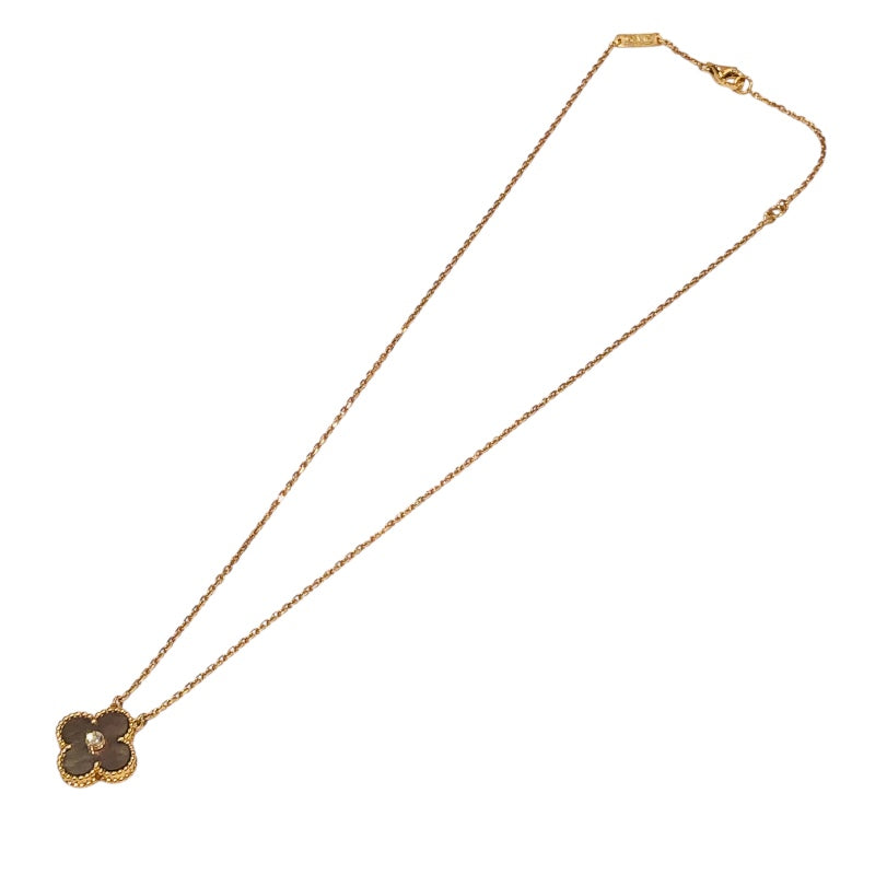 ヴァンクリーフ＆アーペル Van Cleef & Arpels ヴィンテージアルハンブラ ネックレス 2014ホリデー MOP ピンクゴールド K18ピンクゴールド ブラックパール ジュエリー