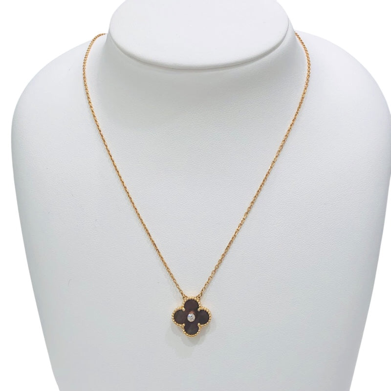 ヴァンクリーフ＆アーペル Van Cleef & Arpels ヴィンテージアルハンブラ ネックレス 2014ホリデー MOP ピンクゴールド K18ピンクゴールド ブラックパール ジュエリー