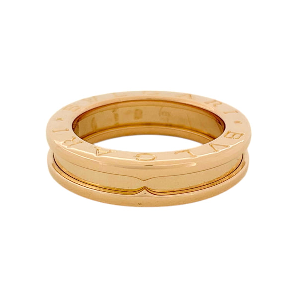 人気デザイナー ブルガリ K18PG XS 1バンド リング ビーゼロワン BVLGARI ホワイトゴールド