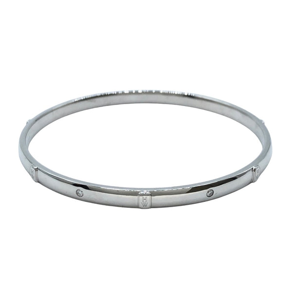 ハリーウィンストン HARRY WINSTON HWロゴ７Pダイヤバングル K18WG ジュエリー