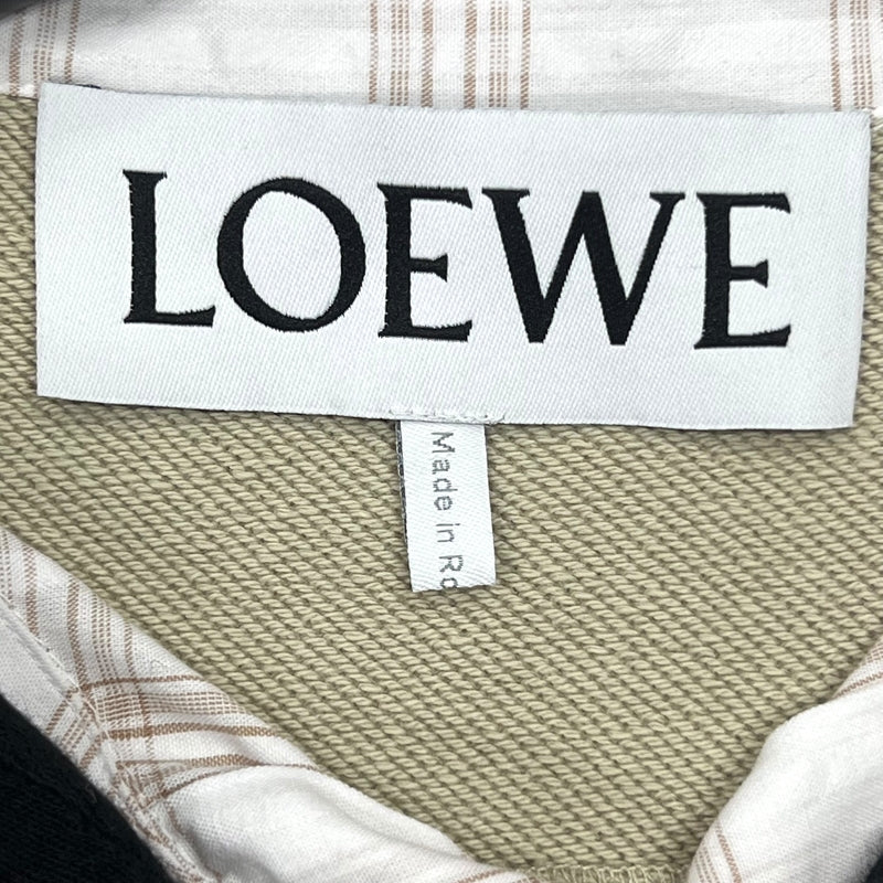ロエベ LOEWE フリースバック チェックシャツ H526Y05W95 50 ベージュ コットン メンズ 長袖シャツ