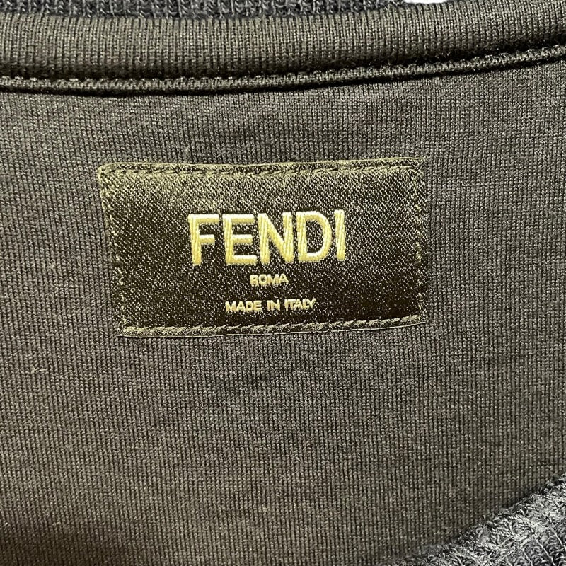 フェンディ FENDI FF総柄テリーコットンTシャツ FY0936 ネイビー コットン メンズ 半袖Ｔシャツ