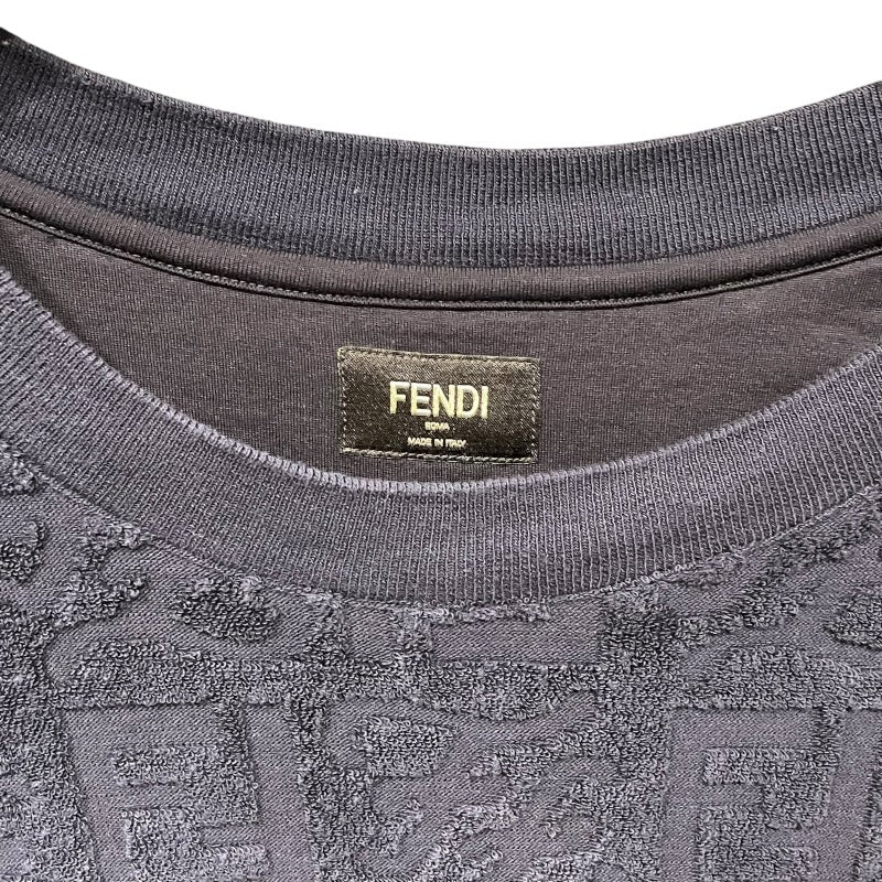 フェンディ FENDI FF総柄テリーコットンTシャツ FY0936 ネイビー コットン メンズ 半袖Ｔシャツ