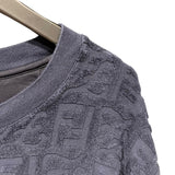 フェンディ FENDI FF総柄テリーコットンTシャツ FY0936 ネイビー コットン メンズ 半袖Ｔシャツ