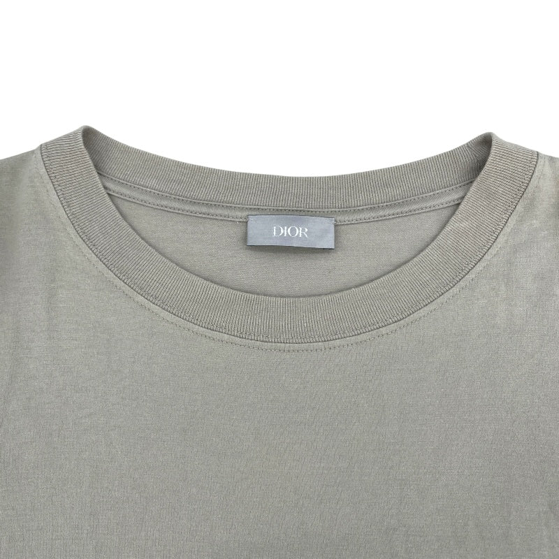 クリスチャン・ディオール Christian Dior ダイヤモンドロゴ刺繍Tシャツ 393J696H0677 カーキ コットン メンズ 半袖Ｔシャツ