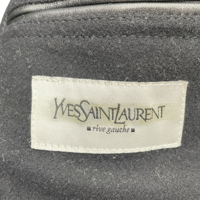サンローラン SAINT LAURENT YVES  SAINT LAURENT フェイクファーカラーレザーピーコート ブラック レザー メンズ その他アウター