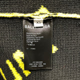 バレンシアガ BALENCIAGA ロゴ総柄 ルーズフィットニットセーター イエロー コットン メンズ セーター