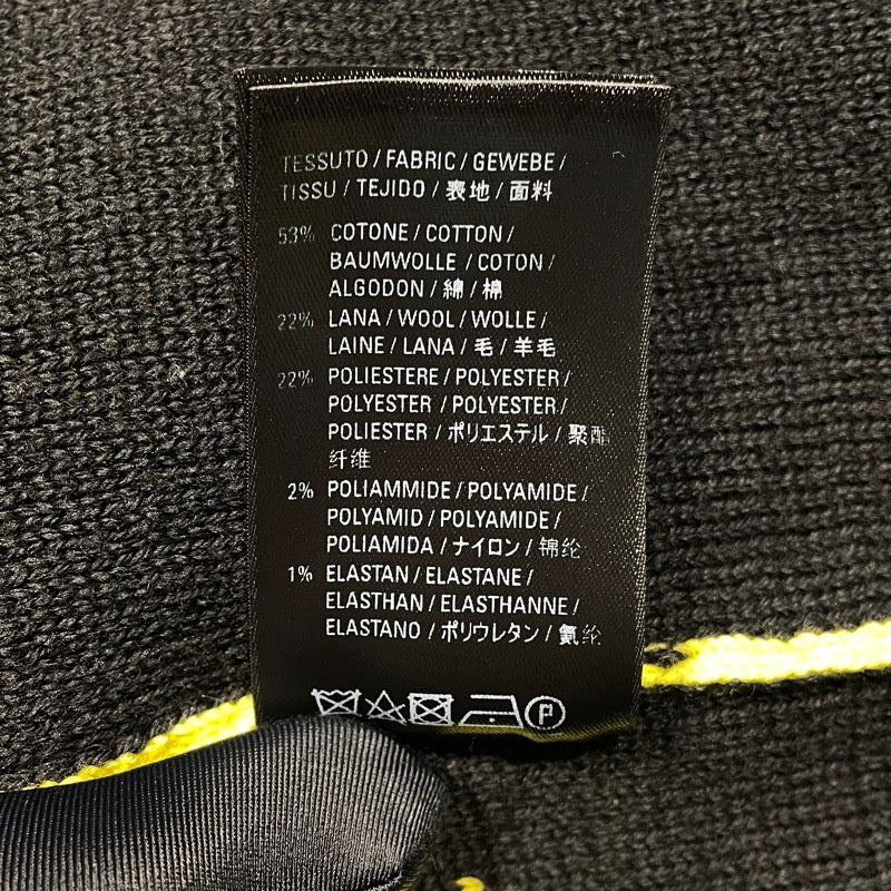 バレンシアガ BALENCIAGA ロゴ総柄 ルーズフィットニットセーター イエロー コットン メンズ セーター
