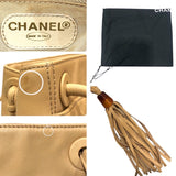 シャネル CHANEL フリンジタッセル付ロゴトート ラムスキン レディース ショルダーバッグ