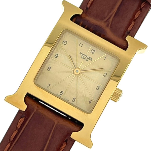 【最新入荷】 エルメス HERMES レディース クオーツ GP/SS HH1.201 Hウォッチ Hウォッチ