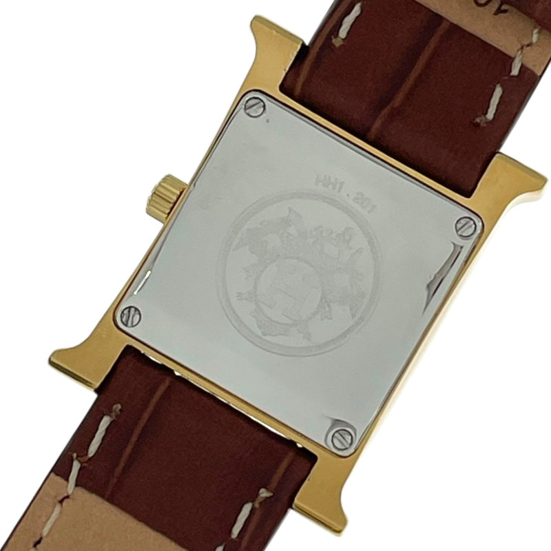 エルメス Hウォッチ HH1.201 ホワイト レディース 時計 【中古