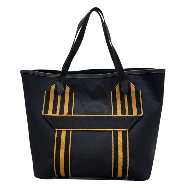 エルメス HERMES ピュールサングル U刻 ブラック　 トワルミリタリー・トリヨン メンズ トートバッグ