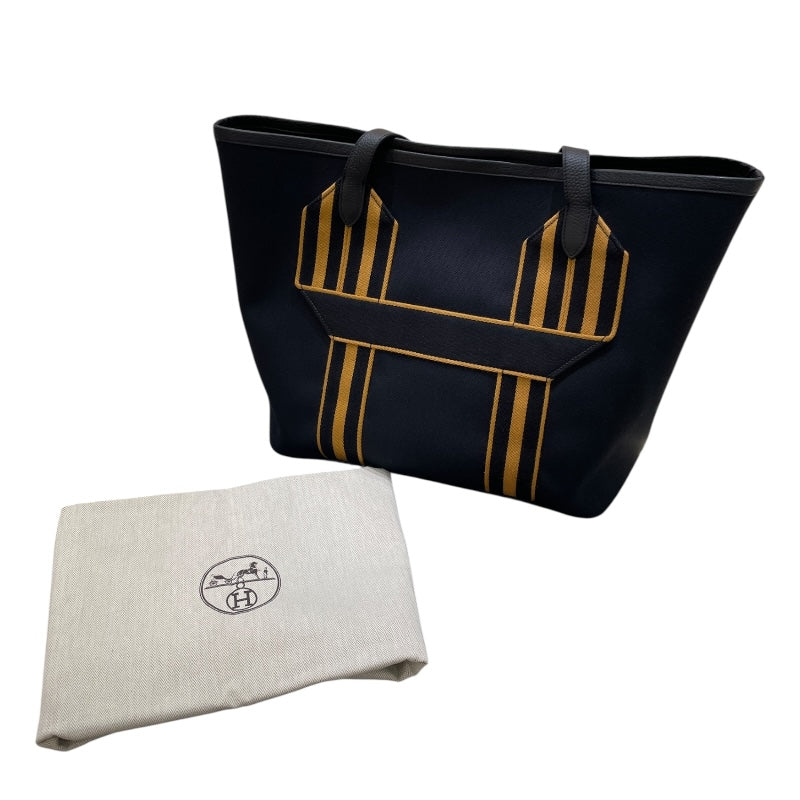 エルメス HERMES ピュールサングル U刻 ブラック　 トワルミリタリー・トリヨン メンズ トートバッグ