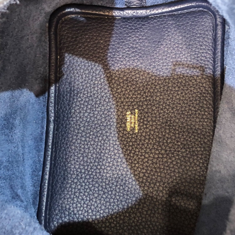 エルメス HERMES ピコタンロックPM 鍵欠品 D刻印(2019年製) ブルーアンクル ゴールド金具 トリヨン レディース ハンドバッグ