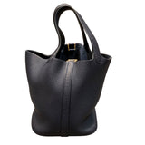 エルメス HERMES ピコタンロックPM 鍵欠品 D刻印(2019年製) ブルーアンクル ゴールド金具 トリヨン レディース ハンドバッグ