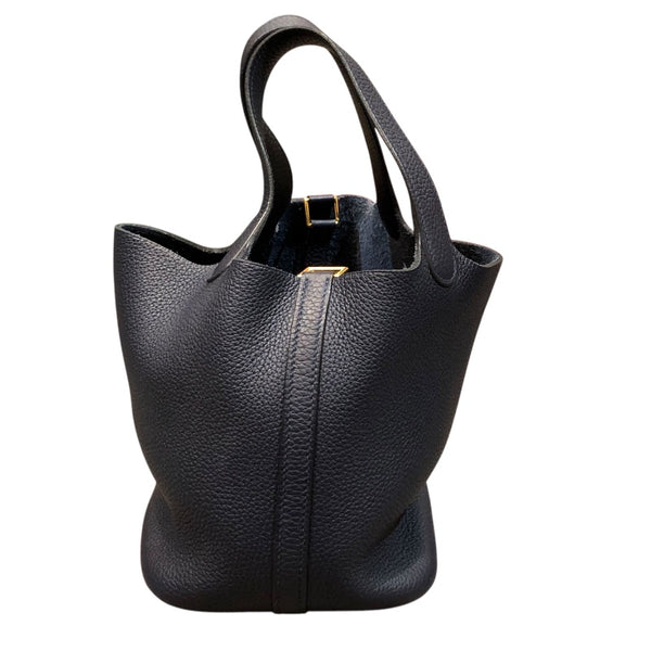 エルメス HERMES ピコタンロックPM 鍵欠品 D刻印(2019年製) ブルーアンクル ゴールド金具 トリヨン レディース ハンドバッグ