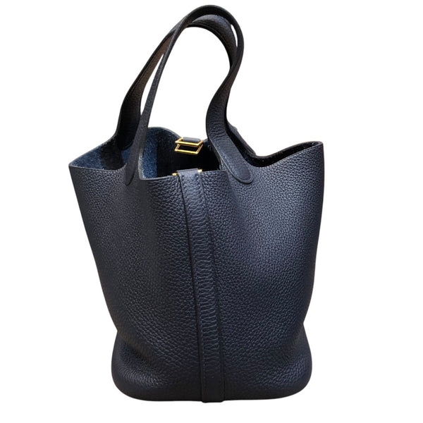 エルメス HERMES ピコタンロックPM 鍵欠品 D刻印(2019年製) ブルーアンクル ゴールド金具 トリヨン レディース ハンドバッグ