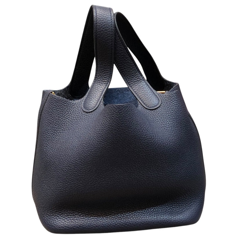 エルメス HERMES ピコタンロックPM 鍵欠品 D刻印(2019年製) ブルーアンクル ゴールド金具 トリヨン レディース ハンドバッグ
