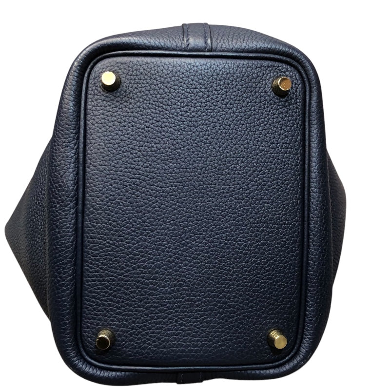 エルメス HERMES ピコタンロックPM 鍵欠品 D刻印(2019年製) ブルーアンクル ゴールド金具 トリヨン レディース ハンドバッグ