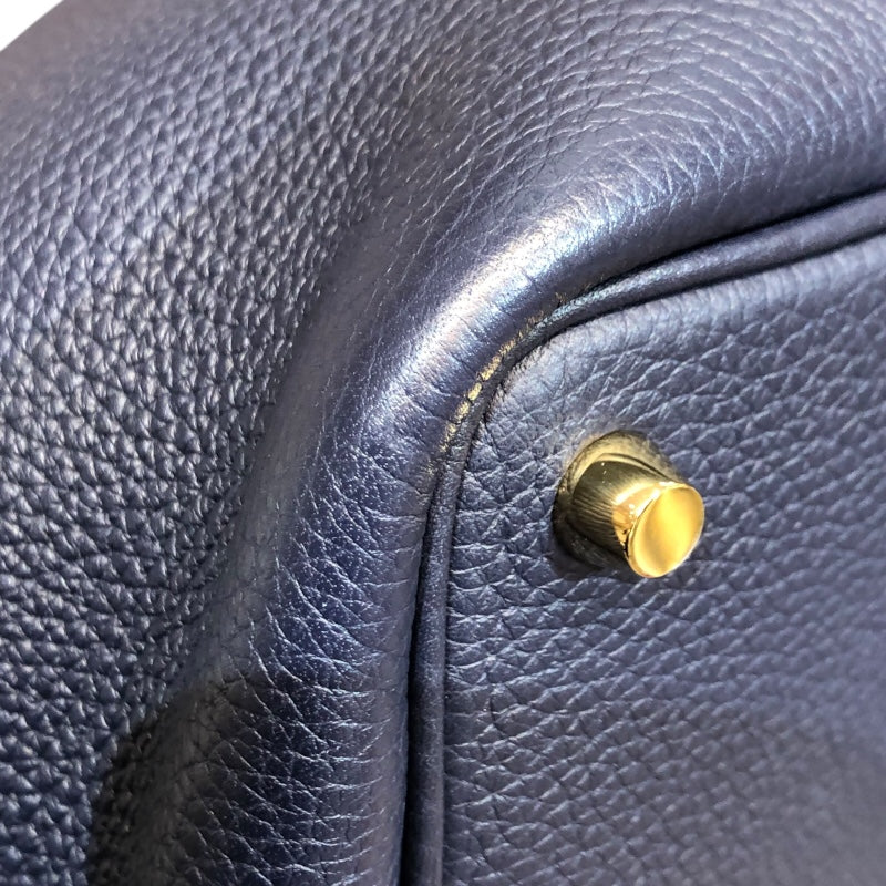 エルメス HERMES ピコタンロックPM 鍵欠品 D刻印(2019年製) ブルーアンクル ゴールド金具 トリヨン レディース ハンドバッグ