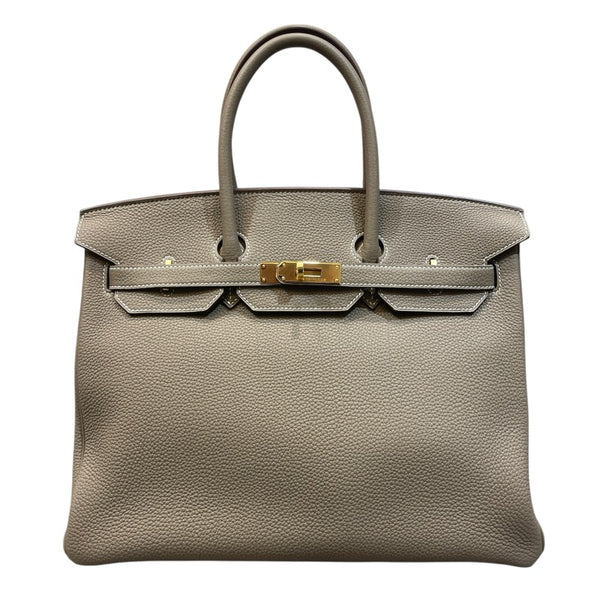 エルメス HERMES バーキン35 X刻 エトゥープ ゴールド金具 トゴ レディース ハンドバッグ