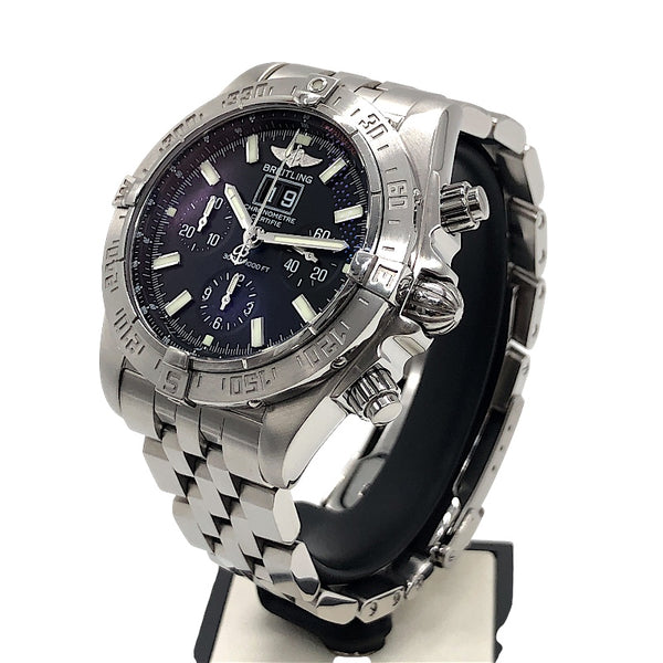 ブライトリング BREITLING クロノマット ブラックバード ビッグデイト A44359 ブラック×シルバー ステンレス メンズ 腕時計