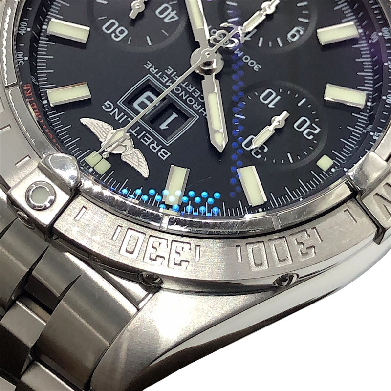 ブライトリング BREITLING クロノマット ブラックバード ビッグデイト A44359 ブラック×シルバー ステンレス メンズ 腕時計