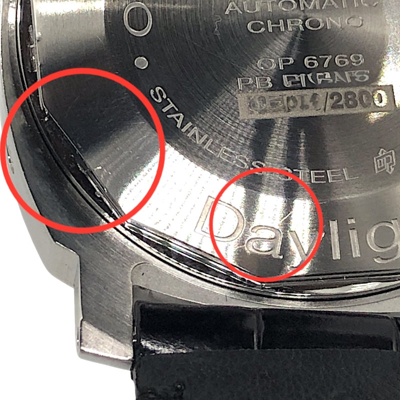 パネライ PANERAI ルミノール クロノグラフ デイライト PAM00250 ブラック SS/純正ベルト メンズ 腕時計