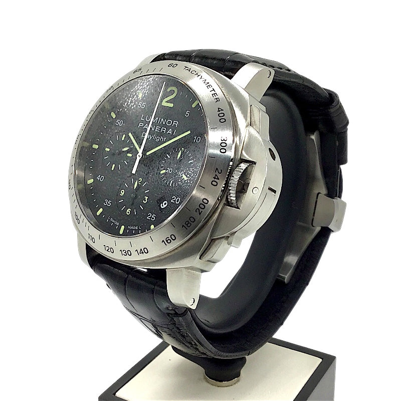 パネライ PANERAI ルミノール クロノグラフ デイライト PAM00250 ブラック SS/純正ベルト メンズ 腕時計