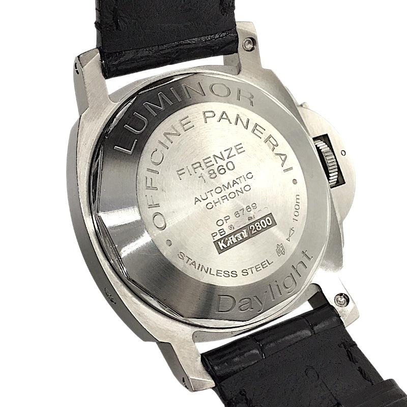 パネライ PANERAI ルミノール クロノグラフ デイライト PAM00250 ブラック SS/純正ベルト メンズ 腕時計
