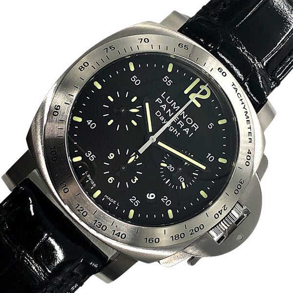 パネライ PANERAI ルミノール クロノグラフ デイライト PAM00250 ブラック SS/純正ベルト メンズ 腕時計