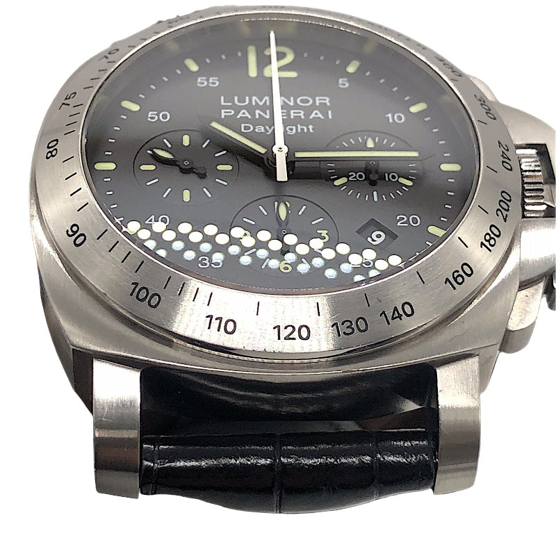 パネライ PANERAI ルミノール クロノグラフ デイライト PAM00250 ブラック SS/純正ベルト メンズ 腕時計