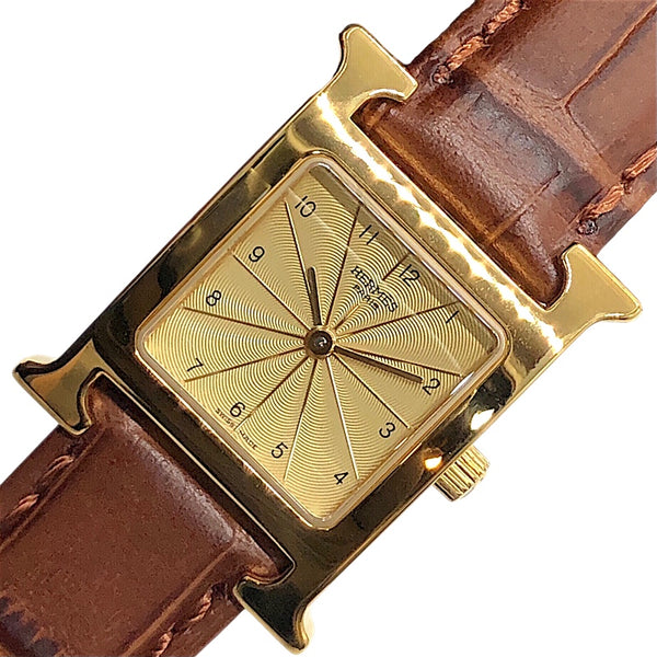 エルメス HERMES Hウォッチ HH1.201 ゴールド GP/SS レディース 腕時計
