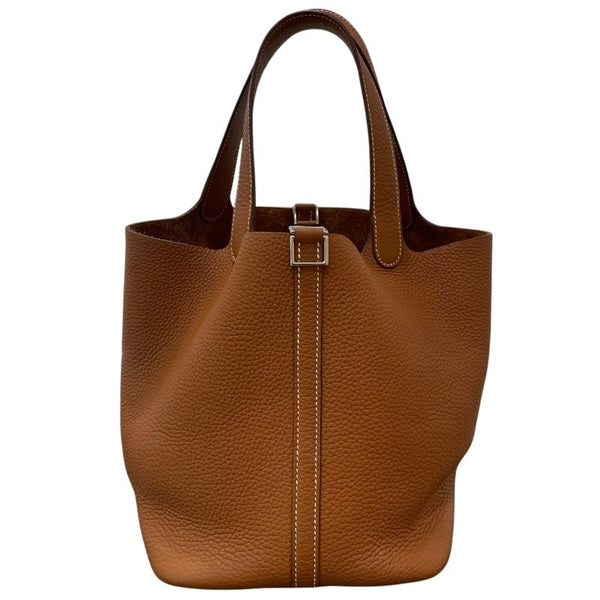 エルメス HERMES ピコタンロックMM Z刻印 ゴールド シルバー金具 トリヨンクレマンス レディース ハンドバッグ