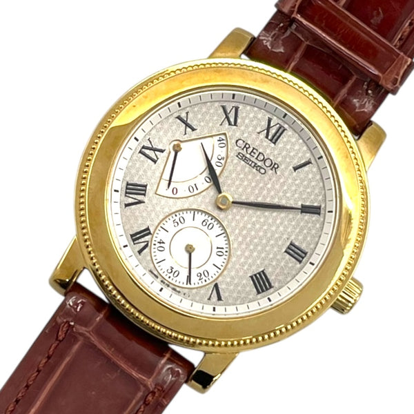 セイコー SEIKO CREDOR メカニカル GBAY994 ホワイト K18WG 自動巻き メンズ 腕時計